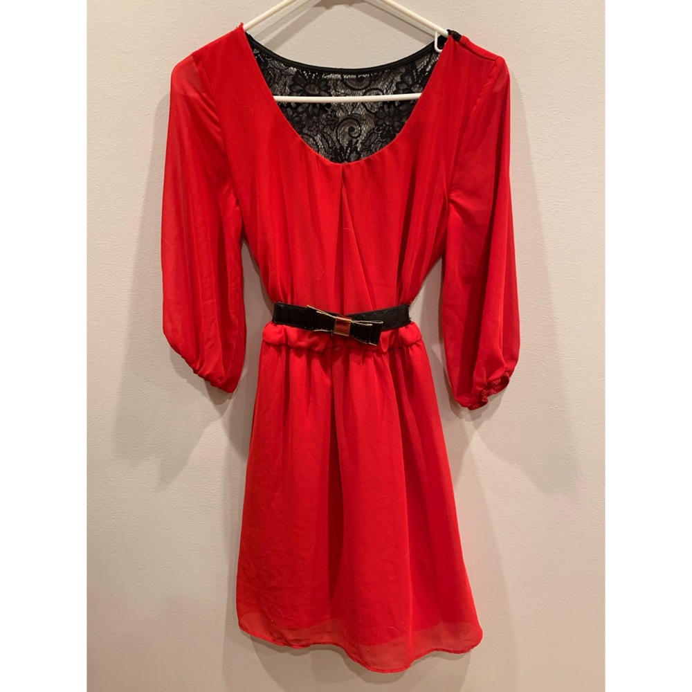 Red Long Sleeve Dress